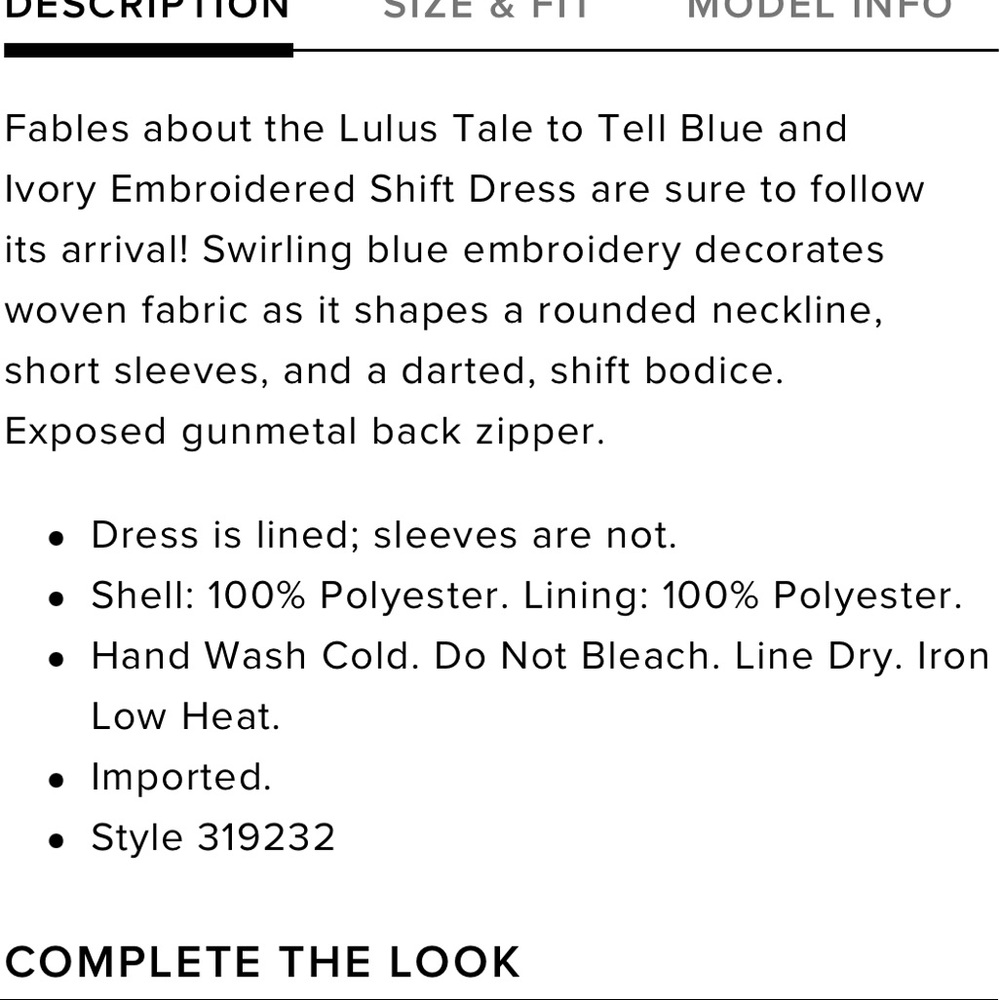 White Shift Dress / Lulus Tale to Tell Blue and Ivory Embroidered Dress - Picture 8 of 8